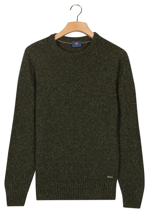 Baileys Crew Neck Pullover Multicolor Single Knit Trui Donker Groen