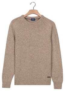 Baileys Crew Neck Pullover Multicolor Single Knit Trui Donker Zand
