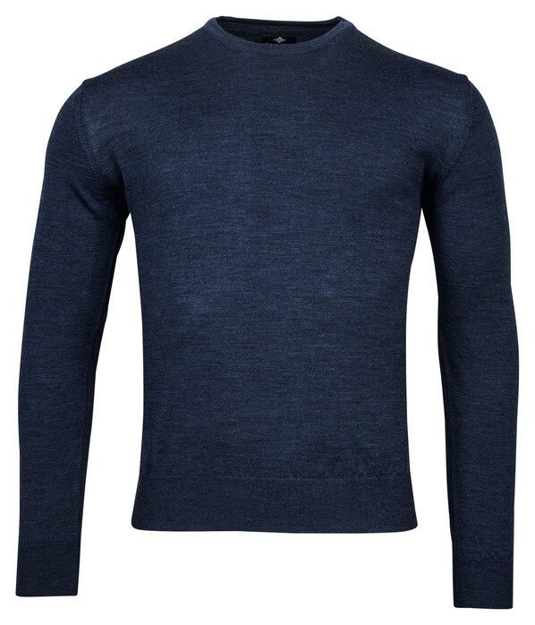 Baileys Crew Neck Pullover Single Knit Uni Merino Trui Dark Blue