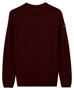 Baileys Crew Neck Single Knit Contrast Colors Pullover Cassis