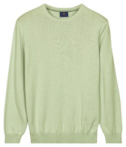 Baileys Crew Neck Solid Color Cotton Knit Trui Misty Green