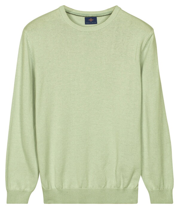 Baileys Crew Neck Solid Color Cotton Knit Trui Misty Green
