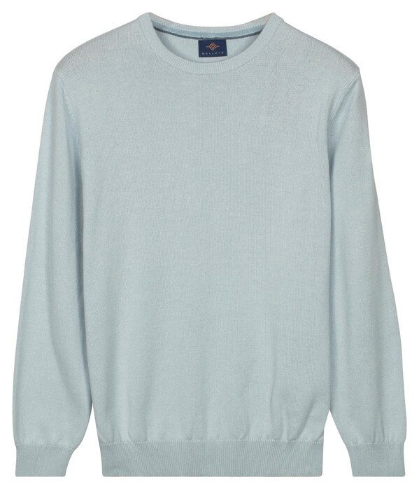Baileys Crew Neck Solid Color Cotton Knit Trui Soft Blue