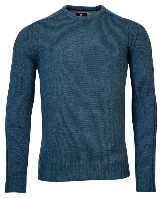 Baileys Crew Neck Subtle Structure Pattern Trui Raf Blue