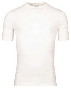 Baileys Crew Neck Two-Tone Interlock T-Shirt Off White
