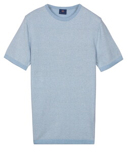 Baileys Crew Neck Two-Tone Jacquard Texture Trui Soft Blue