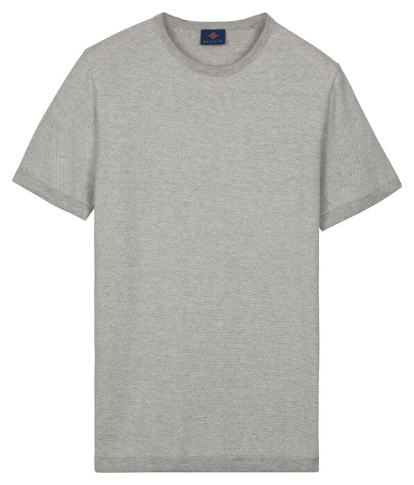 Baileys Crew Neck Two-Tone Jacquard Texture Trui Soft Grey