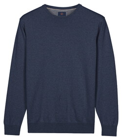 Baileys Crew Neck Uni Color Pima Cotton Trui Dark Denim Blue