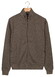 Baileys Faux-Uni Sweat Cardigan Zip Cotton Blend Vest Donker Bruin