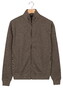 Baileys Faux-Uni Sweat Cardigan Zip Cotton Blend Vest Donker Bruin