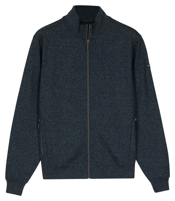 Baileys Faux-Uni Sweat Cardigan Zip Cotton Blend Vest Navy