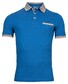 Baileys Fine Contrast Chestpocket Solid Piqué Polo Midden Blauw