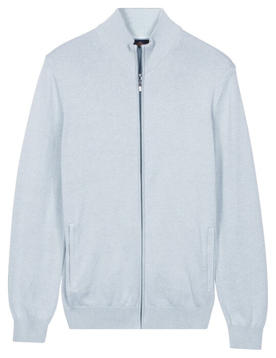 Baileys Fine Knit Full Zip Vest Soft Blue