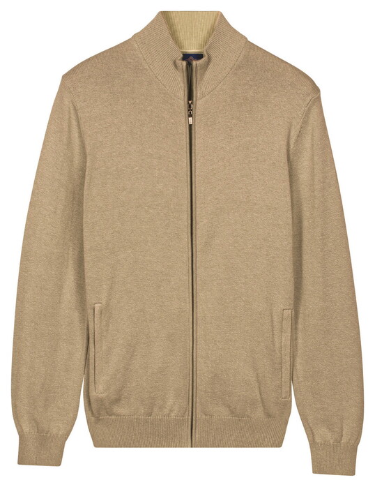 Baileys Fine Knit Full Zip Vest Taupe