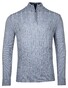 Baileys Front Cable Knit Lambswool Half Zip Trui Midden Blauw