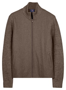 Baileys Front Flannel Slightly Padded Full Zip Cardigan Brown