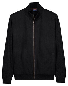 Baileys Front Herringbone Multicolor Detail Selection Cotton Cashmere Cardigan Dark Anthracite