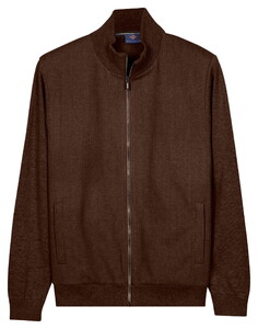 Baileys Front Herringbone Multicolor Detail Selection Cotton Cashmere Cardigan Taupe