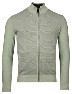 Baileys Front Panel Three Color Knit Cardigan Zip Structure Misty Green Melange