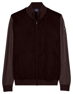Baileys Front Suedine Inside Quilted 2-Tone Sleeve And Back Cardigan Espresso Brown