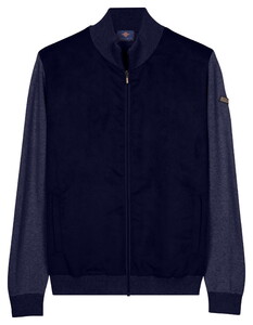 Baileys Front Suedine Inside Quilted 2-Tone Sleeve And Back Cardigan Navy