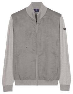 Baileys Front Suedine Inside Quilted 2-Tone Sleeve And Back Cardigan Steel Grey