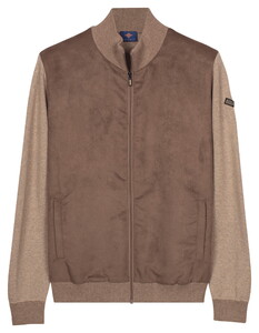 Baileys Front Suedine Inside Quilted 2-Tone Sleeve And Back Cardigan Taupe