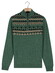 Baileys Front Top Nordic Knit Jacquard Pattern Half Zip Trui Dark Forest