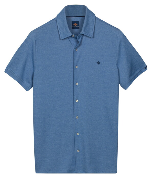 Baileys Full Buttoned Short Sleeve Polo Cloud Blue