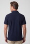 Baileys Full Buttoned Short Sleeve Polo Dark Blue