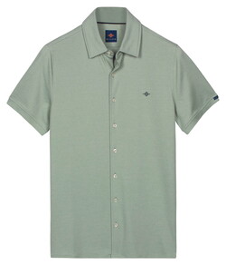 Baileys Full Buttoned Short Sleeve Polo Misty Green