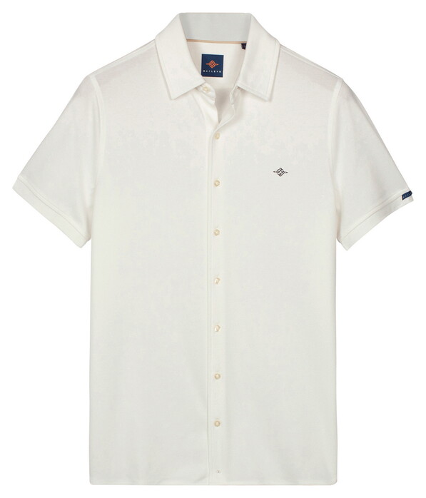 Baileys Full Buttoned Short Sleeve Polo Off White