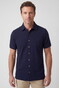 Baileys Full Buttoned Short Sleeve Poloshirt Dark Blue