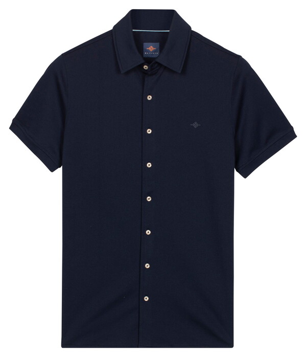 Baileys Full Buttoned Short Sleeve Poloshirt Dark Blue