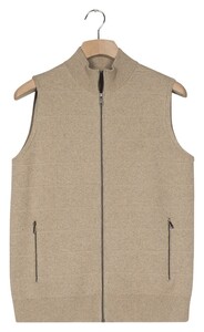 Baileys Full Zip Front Back Knit Stitch Cotton Cashmere Gilet Kitt