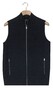 Baileys Full Zip Front Back Knit Stitch Cotton Cashmere Waistcoat Navy