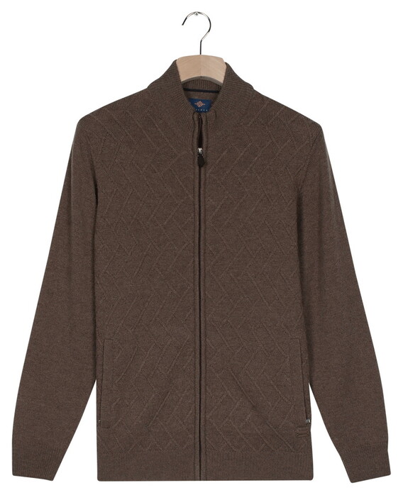 Baileys Full Zip Front Body Structure Knit Vest Donker Taupe
