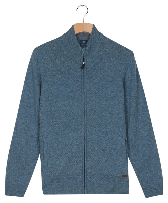 Baileys Full Zip Front Body Structure Knit Vest Mid Denim Blue