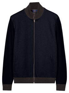 Baileys Full Zip Front Soft Flannel Twill Cardigan Navy