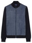 Baileys Full Zip Milano Knit Suedine Front Light Padded Quilted Cardigan Dark Denim Blue