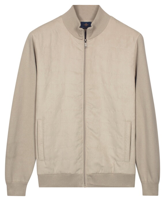 Baileys Full Zip Milano Knit Suedine Front Light Padded Quilted Cardigan Shell