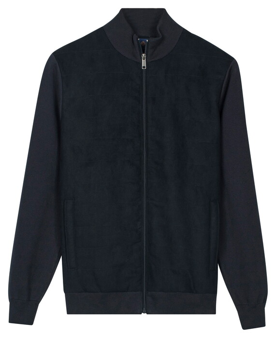 Baileys Full Zip Milano Knit Suedine Front Light Padded Quilted Vest Navy