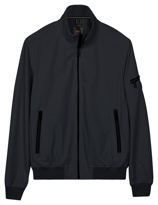Baileys Full Zip Sleeve Pocket Solid Color Jack Midden Grijs