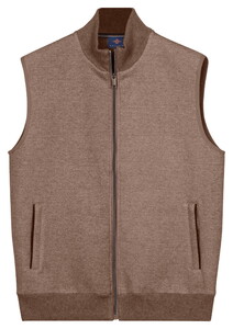 Baileys Full Zip Sleeveless Woollike Flannel Knitted Back Cardigan Shell