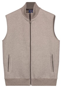 Baileys Full Zip Sleeveless Woollike Flannel Knitted Back Cardigan Steel Grey