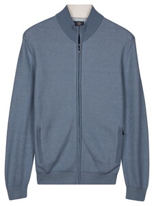 Baileys Full Zip Two-Tone Fine Textured Jacquard Allover Plated Cardigan Riviera Blue