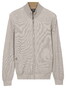 Baileys Full Zip Two-Tone Fine Textured Jacquard Allover Plated Cardigan Soft Grey