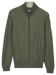 Baileys Full Zip Two-Tone Fine Textured Jacquard Allover Plated Cardigan Thyme Green