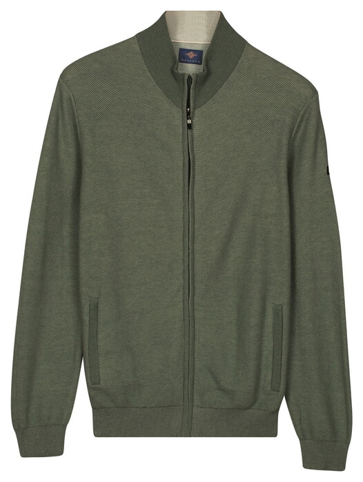 Baileys Full Zip Two-Tone Fine Textured Jacquard Allover Plated Cardigan Thyme Green