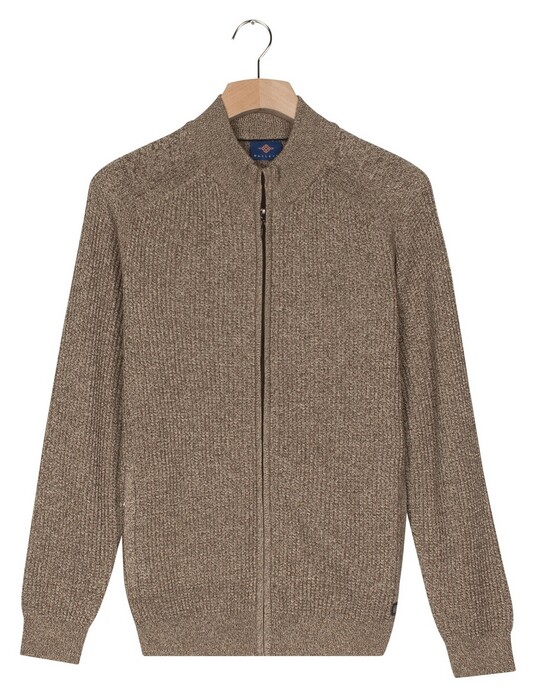 Baileys Fullzip Allover Structure Vest Donker Taupe